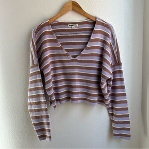 NEW L.A. Hearts | 100% Cotton Striped Cropped Sweater